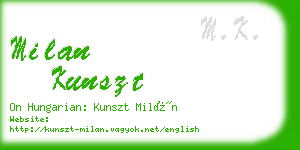 milan kunszt business card